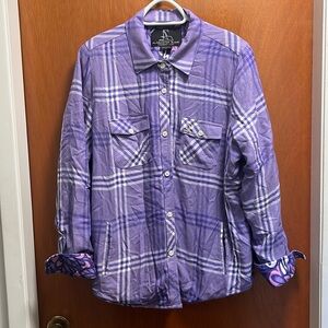 Flannel-style lined button up shirt